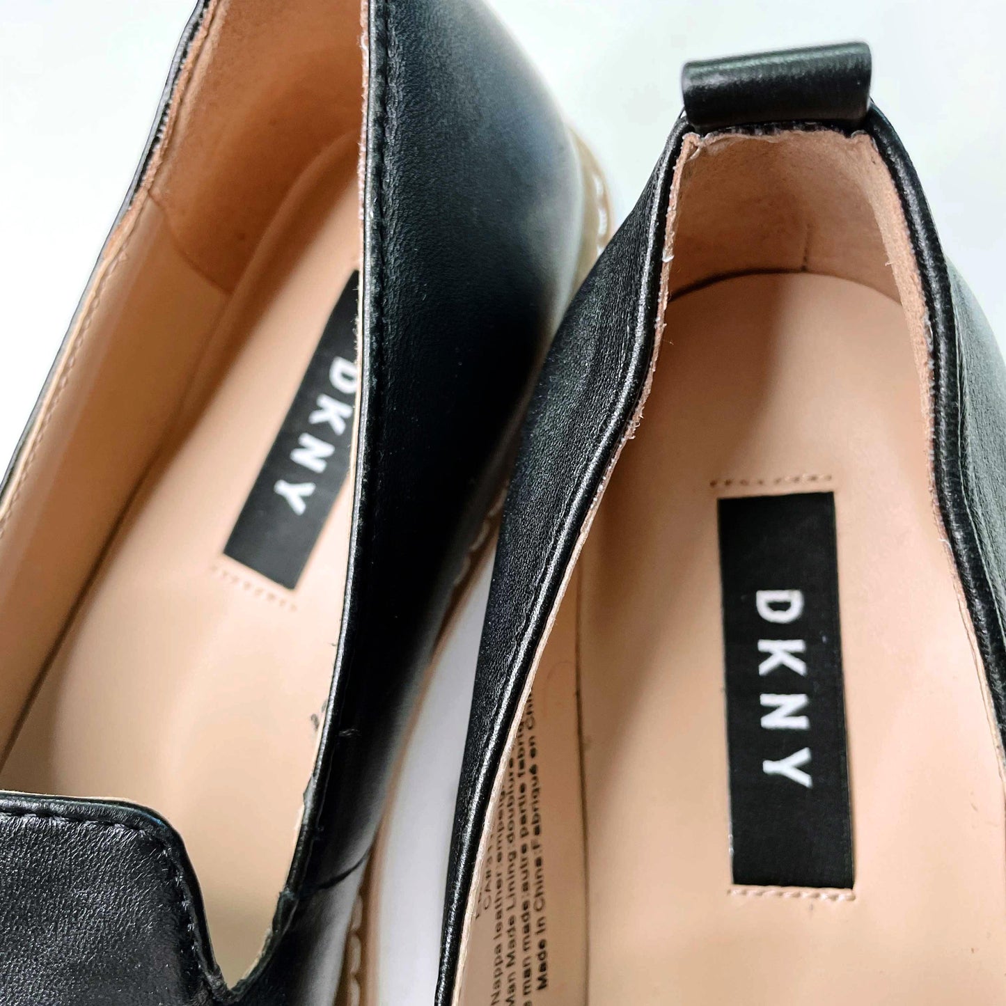 dkny bari black nappa leather platform sneakers - size 7