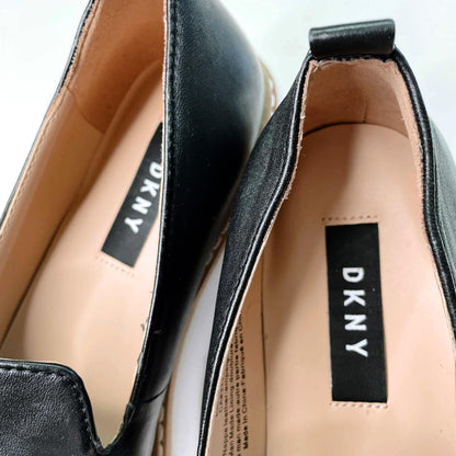 dkny bari black nappa leather platform sneakers - size 7