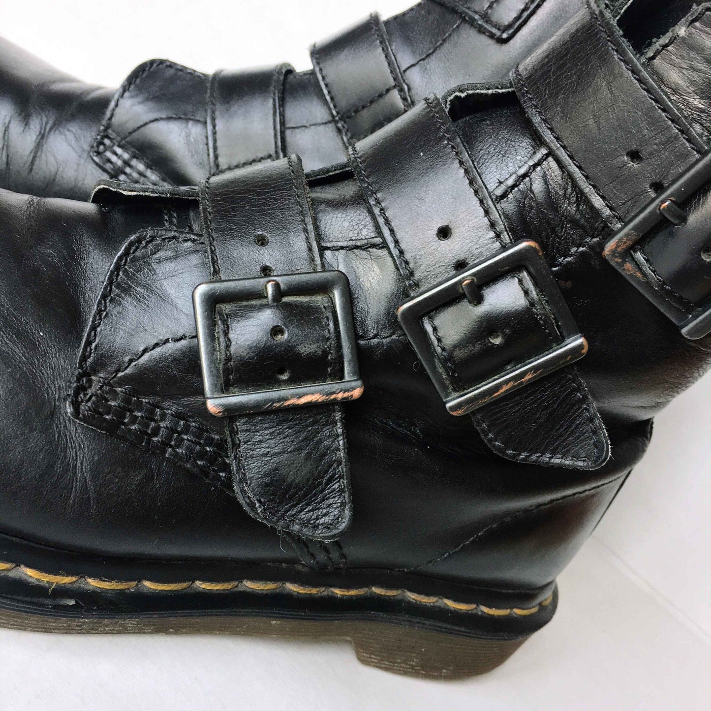 Doc Martens rare Blake 3-strap buckle boots - size 7