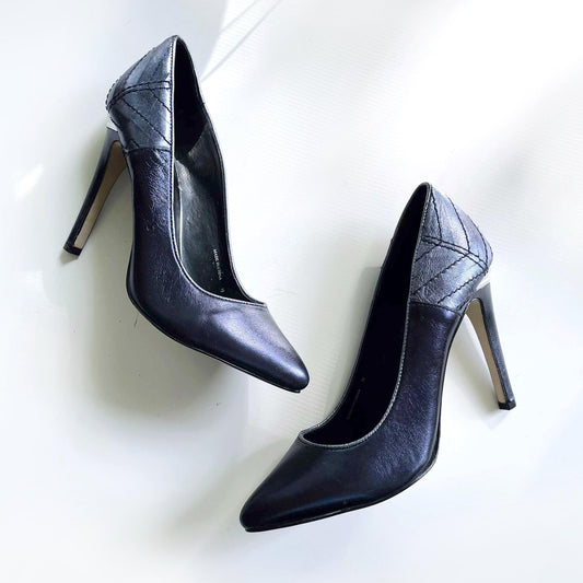 dolce vita blue leather metallic pumps - size 7.5