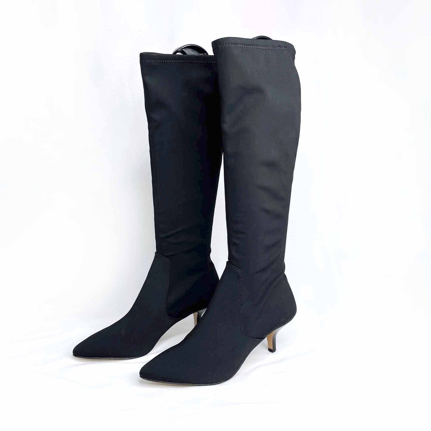 donald J pliner luna stretch neoprene tall kitten heel boot - size 7.5