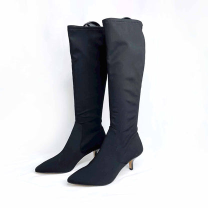 donald J pliner luna stretch neoprene tall kitten heel boot - size 7.5