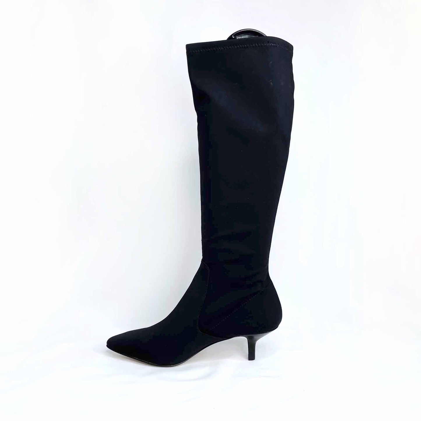 donald J pliner luna stretch neoprene tall kitten heel boot - size 7.5