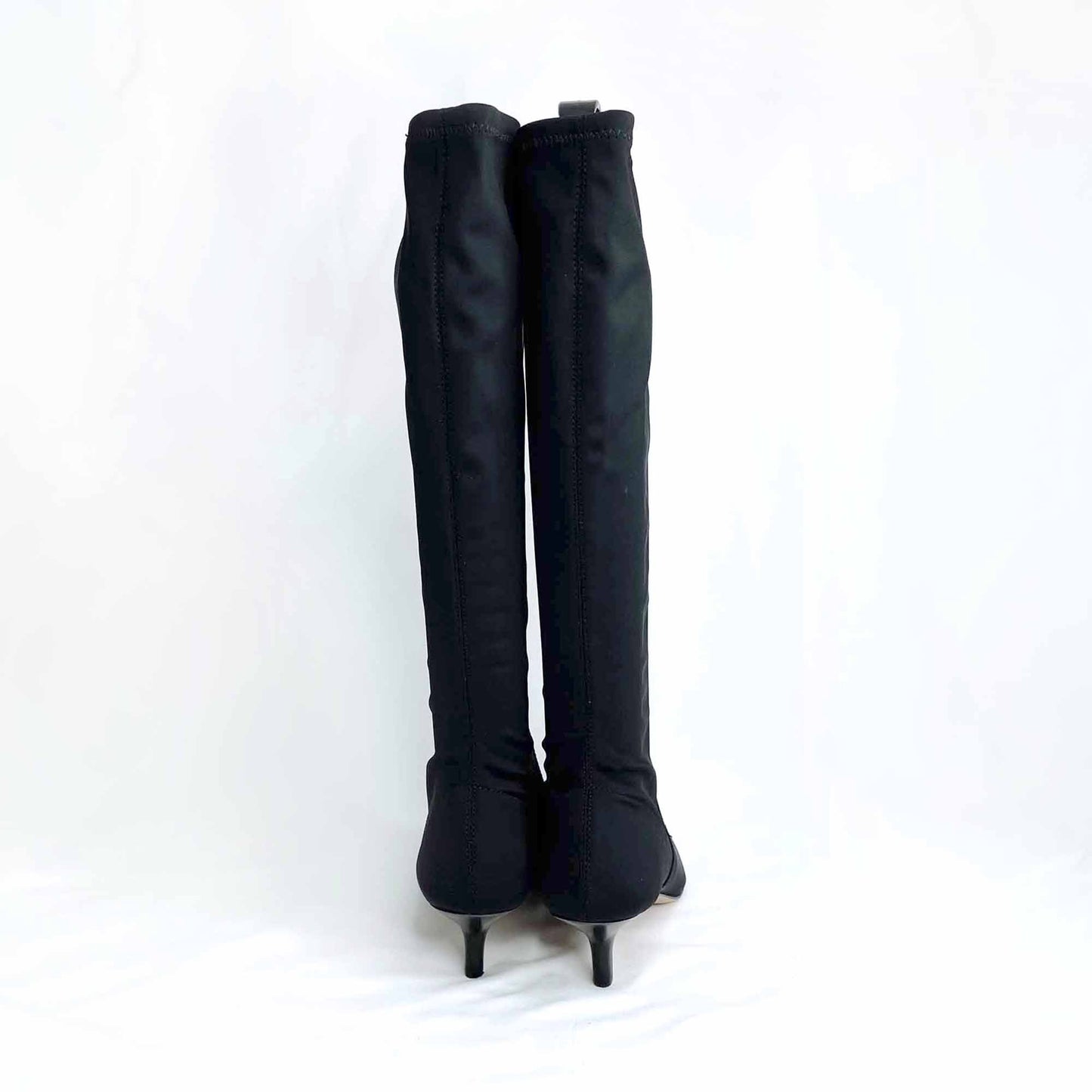 donald J pliner luna stretch neoprene tall kitten heel boot - size 7.5
