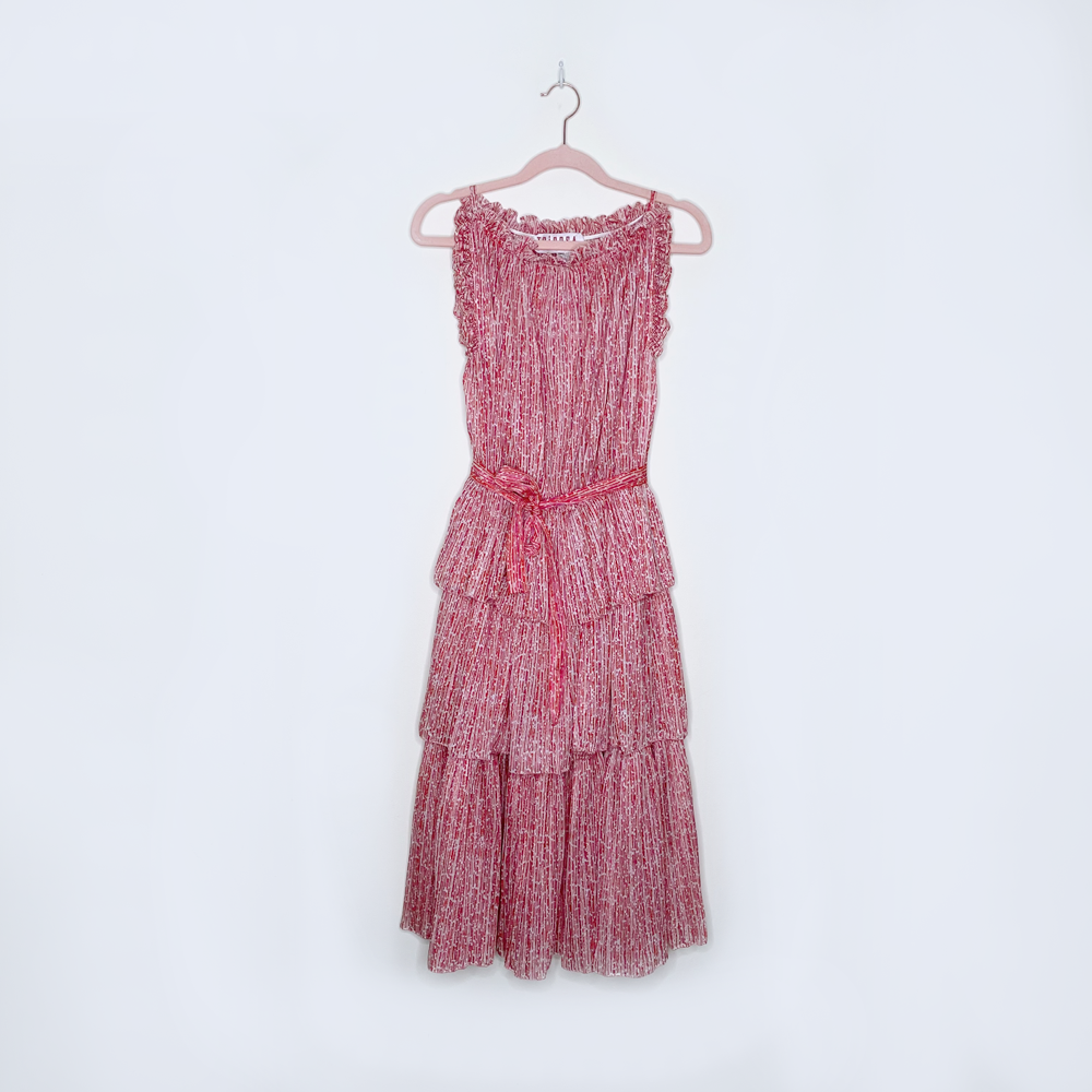 vintage 60's tricosa paris tiered ruffle midi sundress - size small