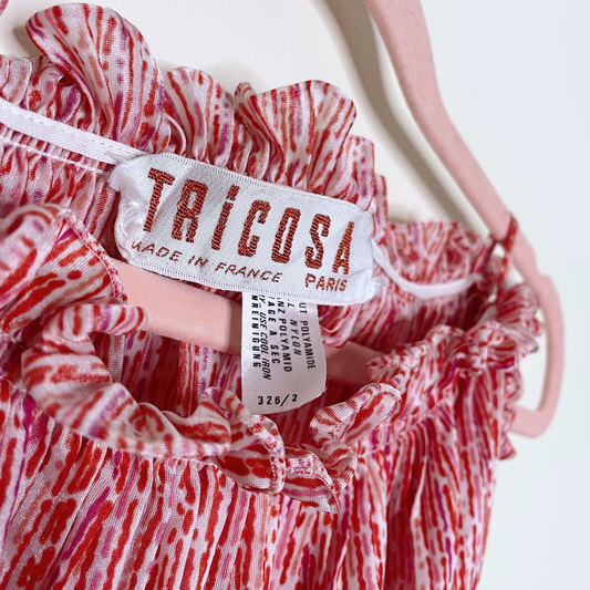 vintage 60's tricosa paris tiered ruffle midi sundress - size small
