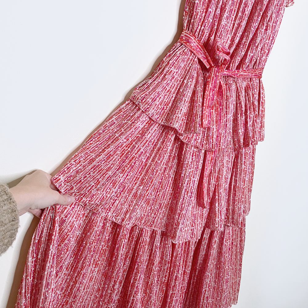 vintage 60's tricosa paris tiered ruffle midi sundress - size small