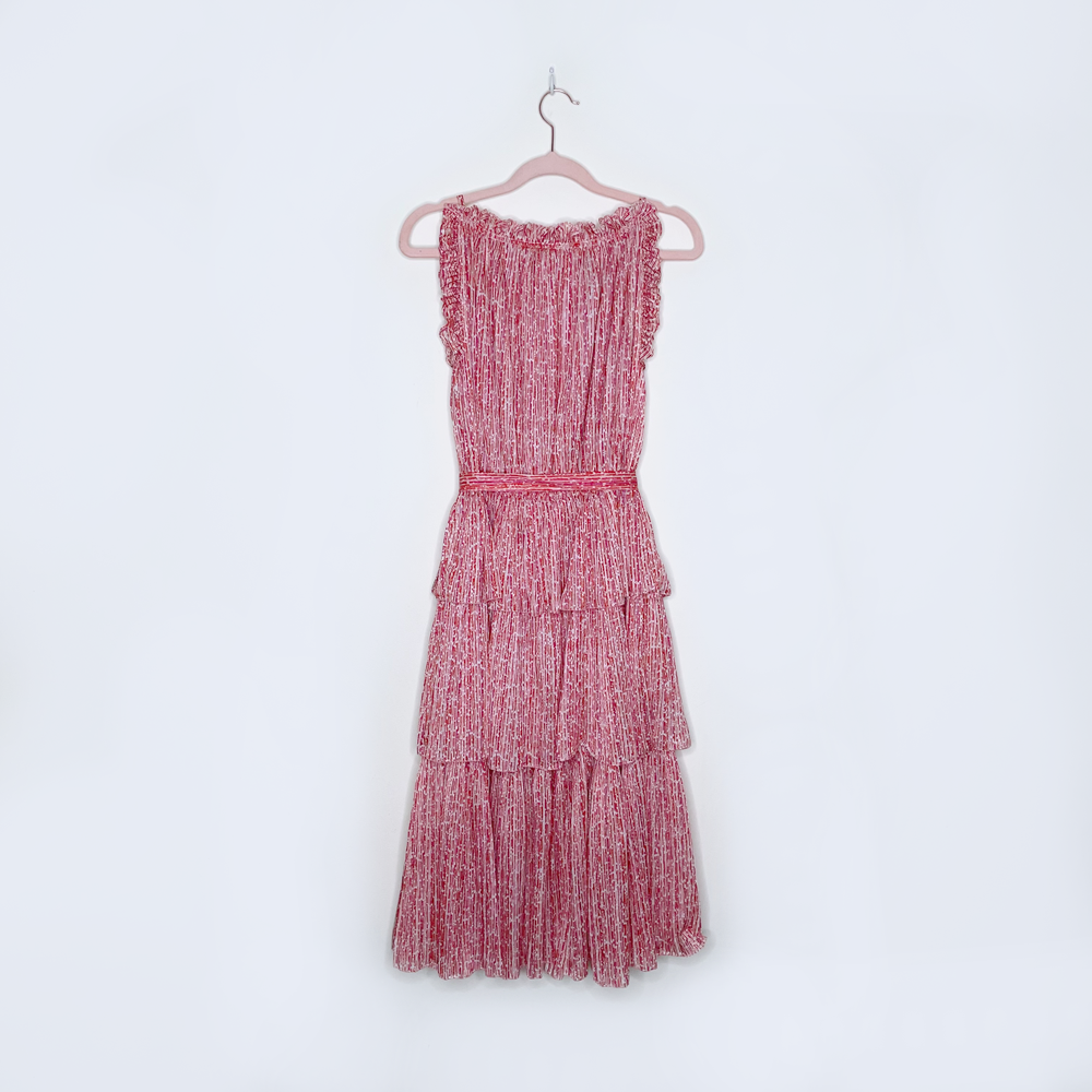 vintage 60's tricosa paris tiered ruffle midi sundress - size small