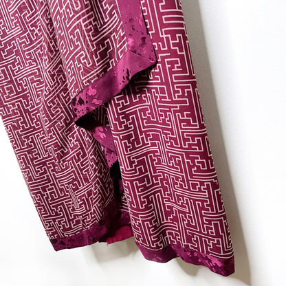 vintage wayne clarke silk chiffon low cut kimono dress - size 8