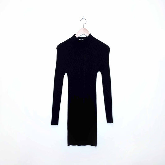 forever 21 mock neck ribbed sweater dress - size small