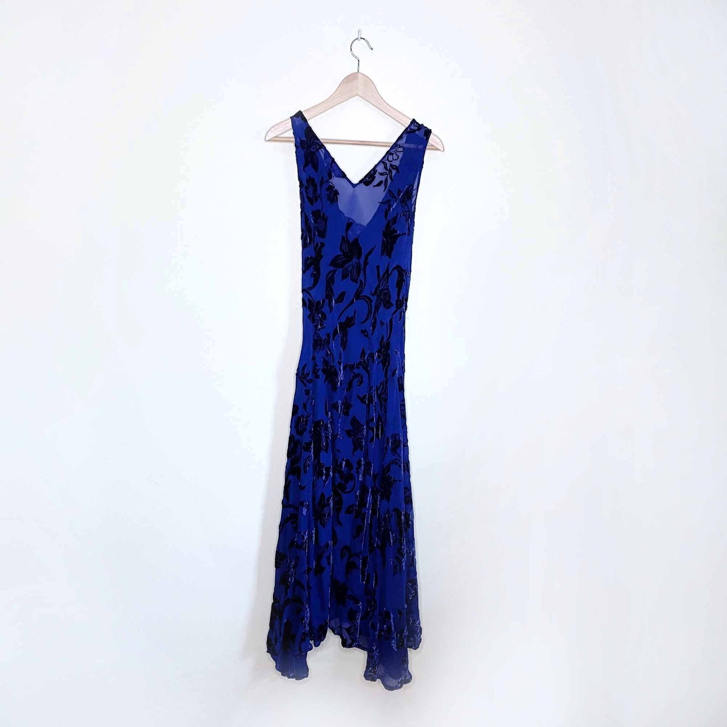 signature by robbie bee velvet floral cowl neck silk gown - size 14