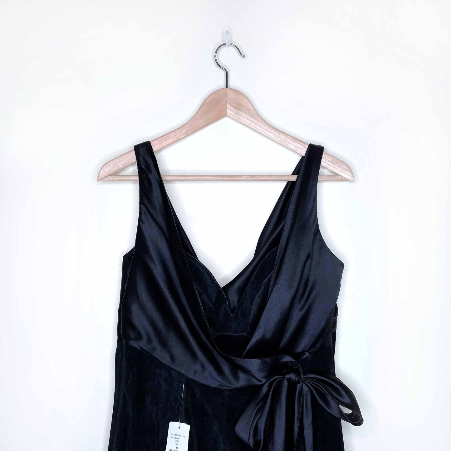 nwt danier suede mermaid evening dress with satin sash and cowl neck - size 10