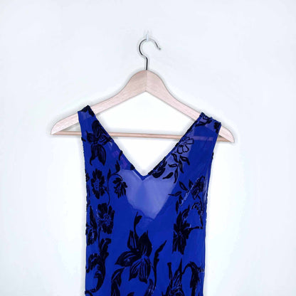 signature by robbie bee velvet floral cowl neck silk gown - size 14