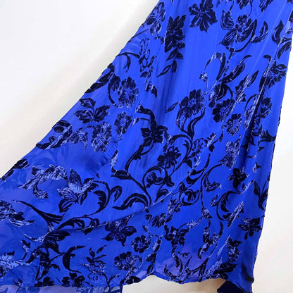 signature by robbie bee velvet floral cowl neck silk gown - size 14
