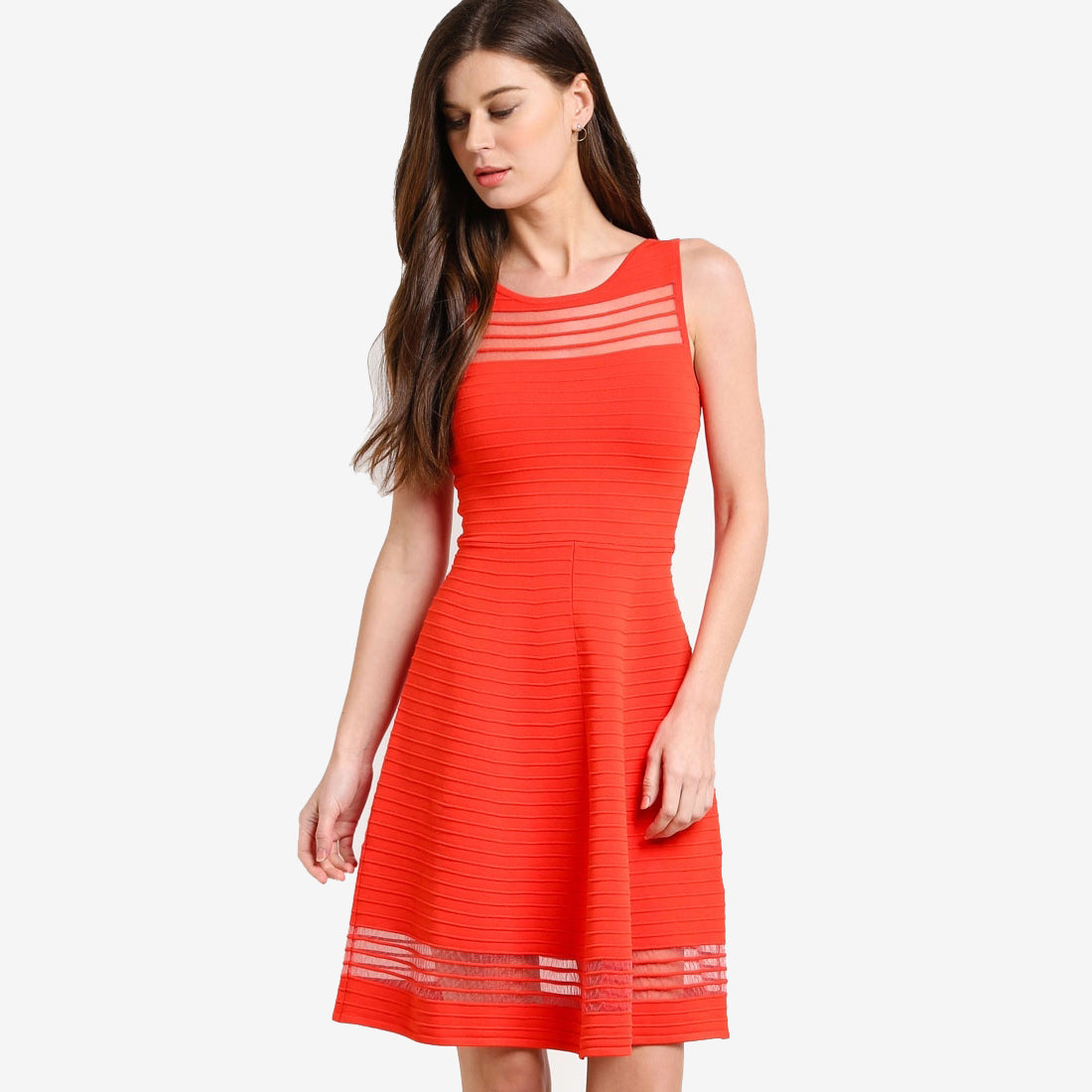 French Connection Tobey Crepe Mini Skater Dress - size Small