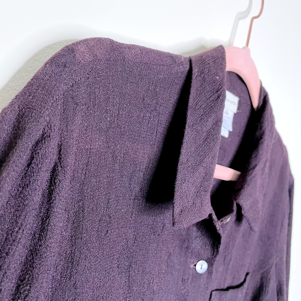 vintage dries van noten wool polka dot semi-sheer blouse - size 40