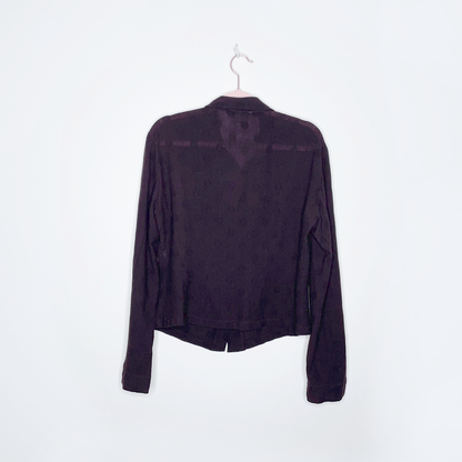 vintage dries van noten wool polka dot semi-sheer blouse - size 40