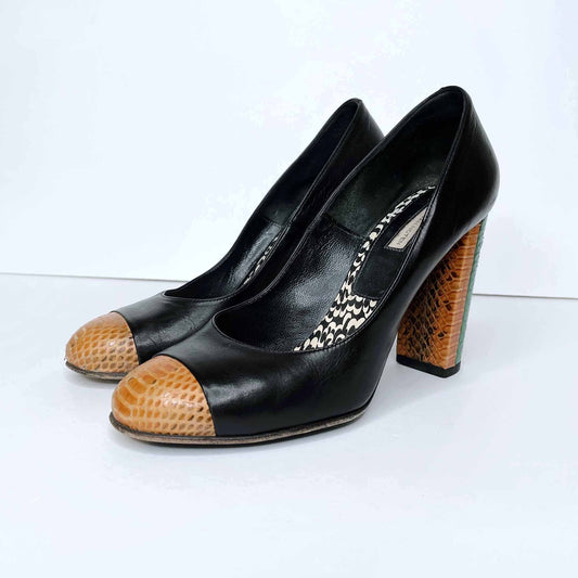 dries van noten colour block python pumps - size 36.5