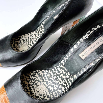 dries van noten colour block python pumps - size 36.5