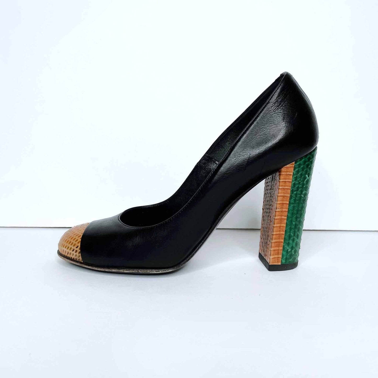 dries van noten colour block python pumps - size 36.5