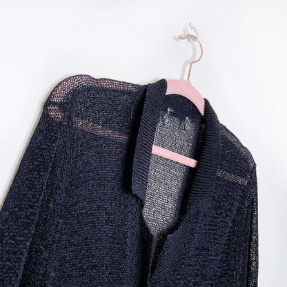 vintage 90s semi-sheer knit duster cardigan - size small