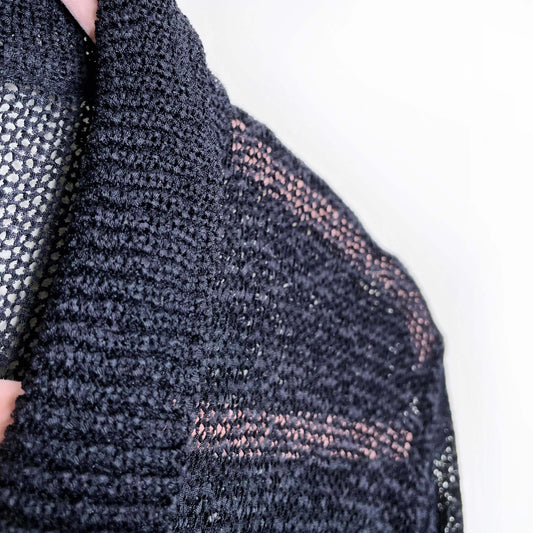 vintage 90s semi-sheer knit duster cardigan - size small