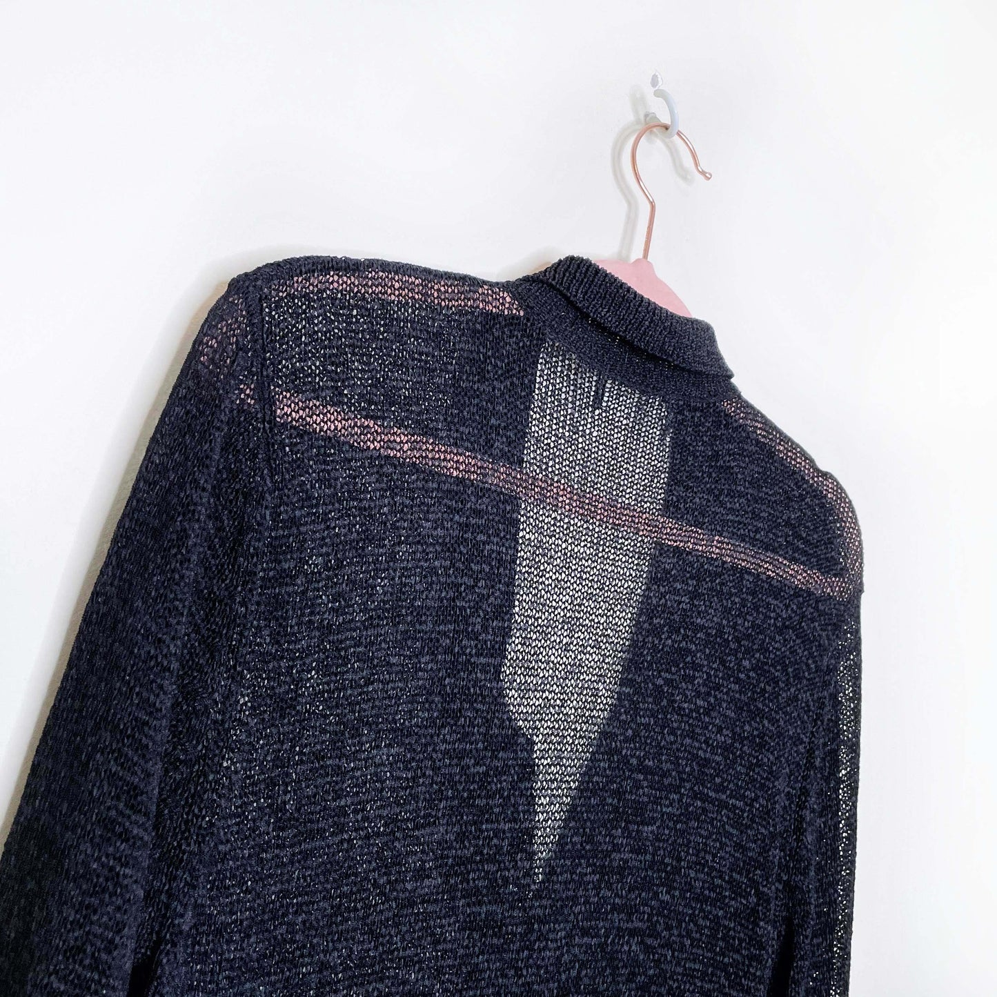 vintage 90s semi-sheer knit duster cardigan - size small