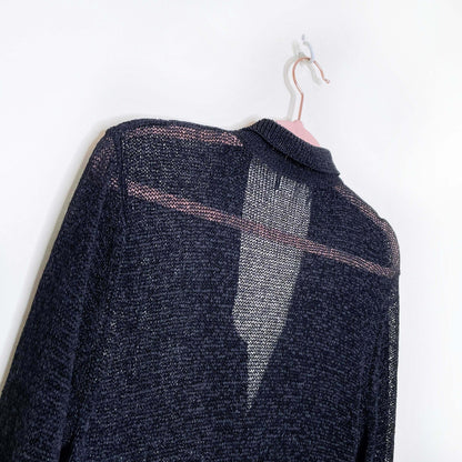 vintage 90s semi-sheer knit duster cardigan - size small