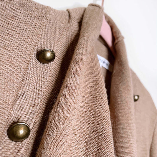 dvf camel wool open military uniform button cardigan - size P