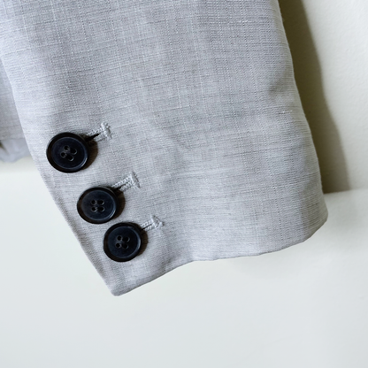 dvf diane von furstenberg grey linen-blend school boy blazer - size 8