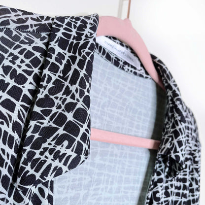 dvf jersey long sleeve wrap mini dress - size medium