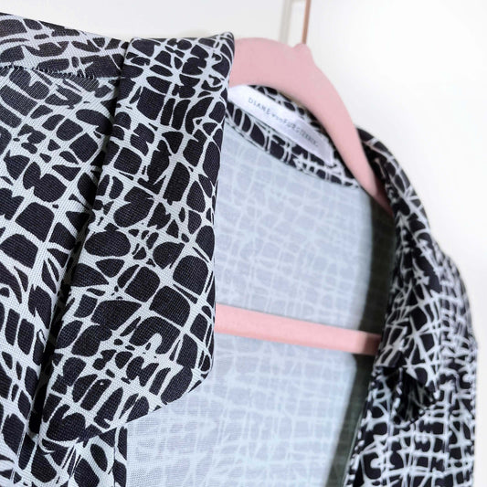 dvf jersey long sleeve wrap mini dress - size medium