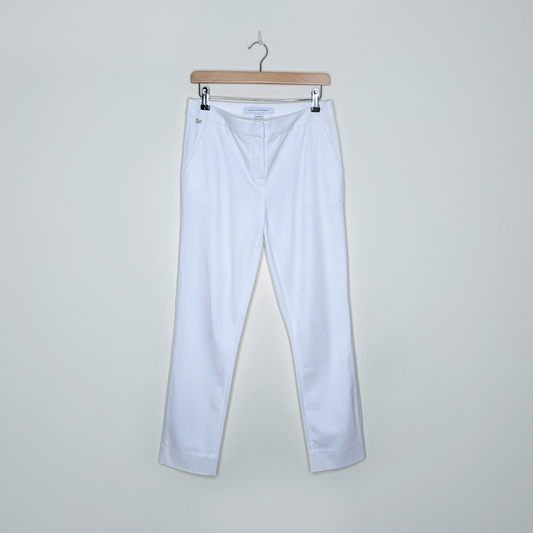 dvf diane von furstenberg white genesis slim tailored trouser - size 6