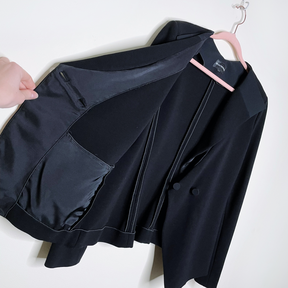 emporio armani tuxedo double breasted jacket - size 8