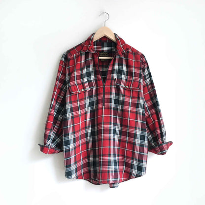 Vintage Eddie Bauer 1/2 zip flannel popover - size Small