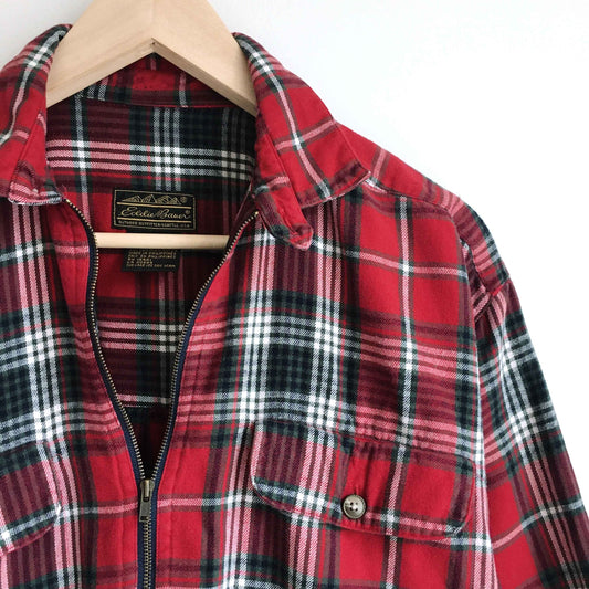 Vintage Eddie Bauer 1/2 zip flannel popover - size Small