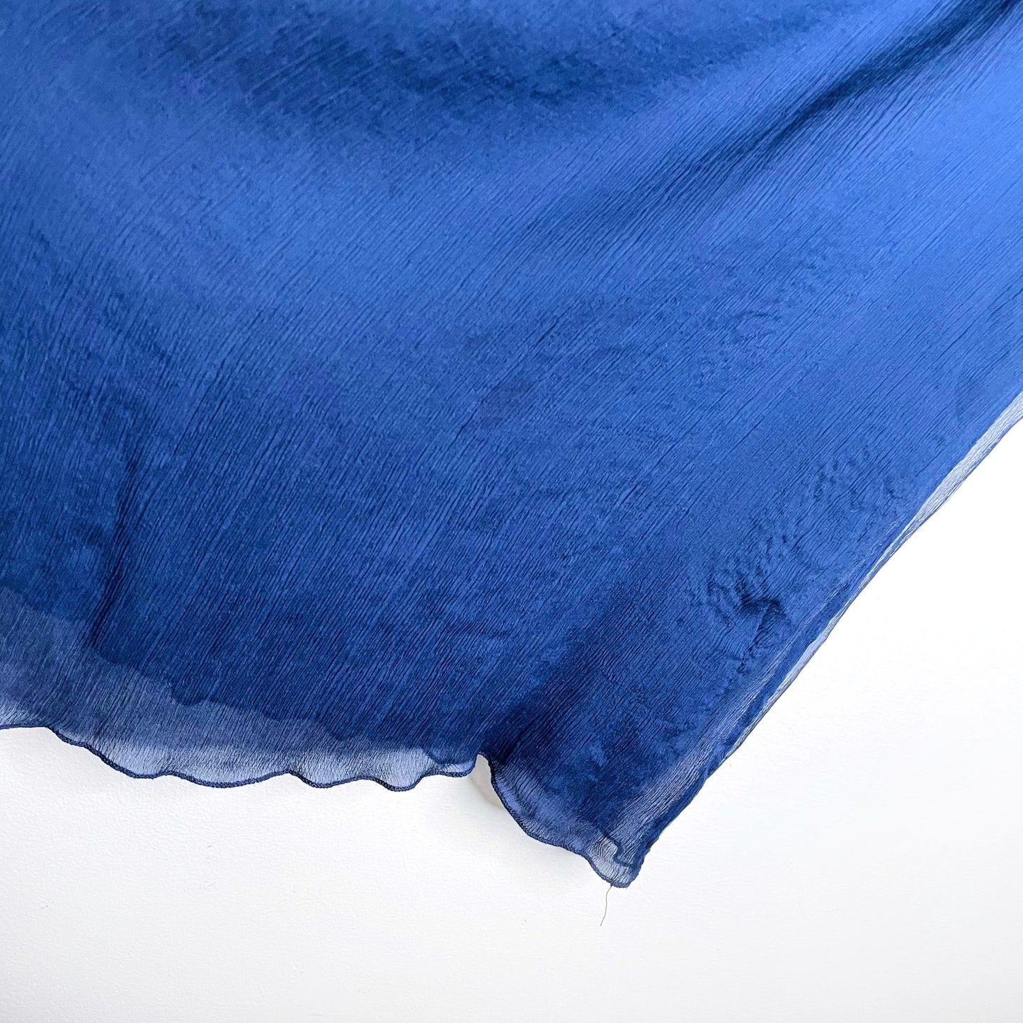 ebert blue silk chiffon slip with lace strap - size small