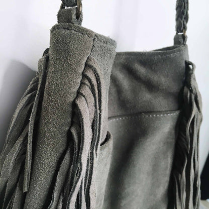 UO Ecote suede layered fringe festival crossbody