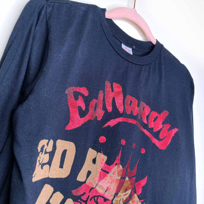 ed hardy graphic long sleeve - size youth large