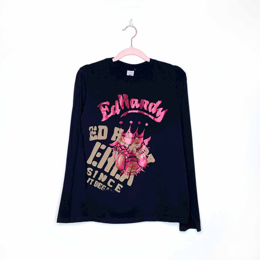 ed hardy graphic long sleeve - size youth large