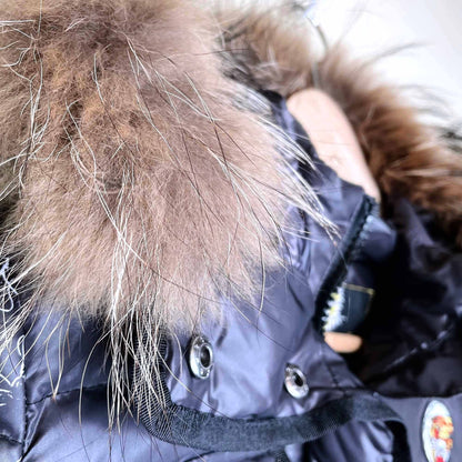 ed hardy short down puffer with fur hood - size small