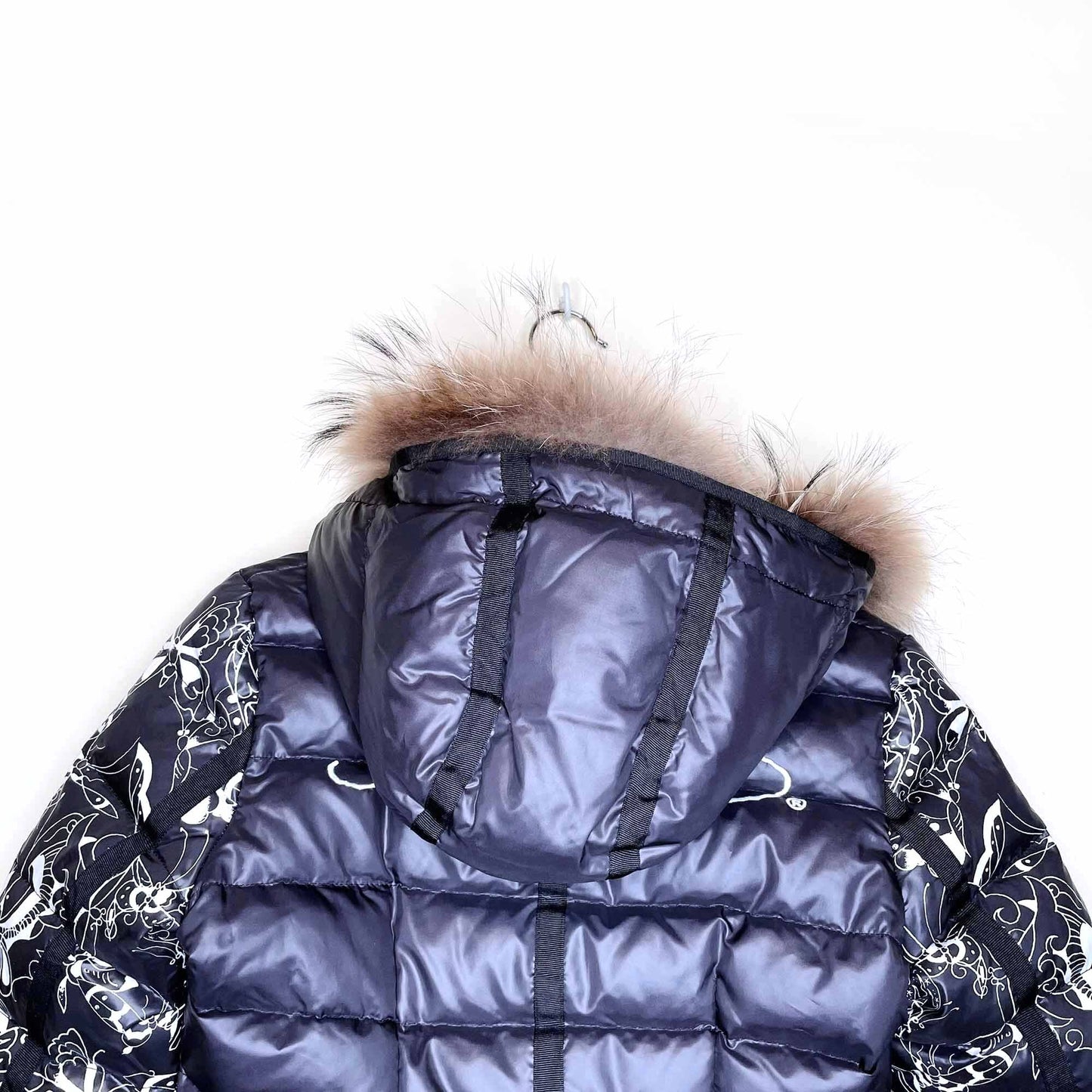 ed hardy short down puffer with fur hood - size small