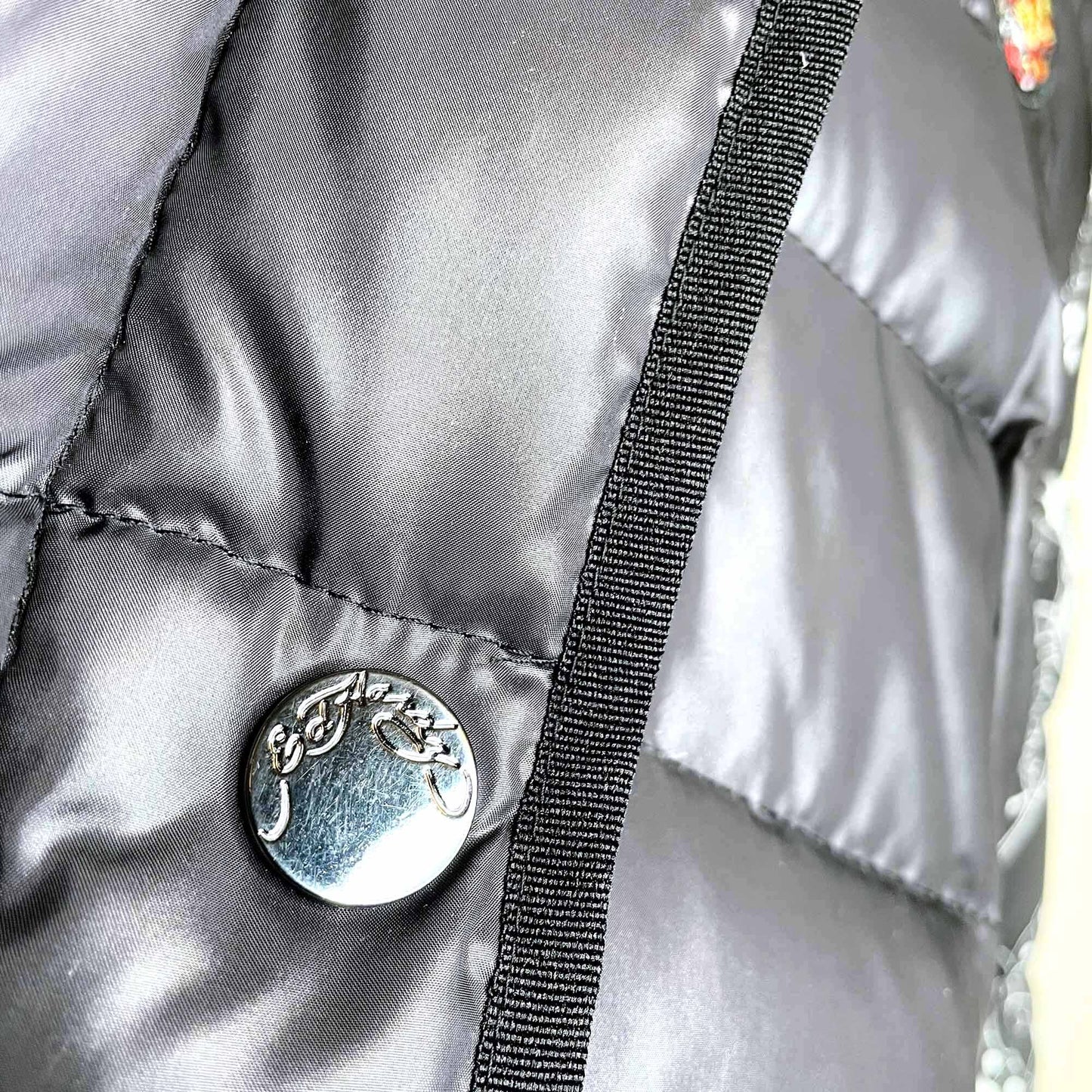 ed hardy short down puffer with fur hood - size small