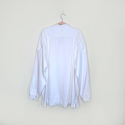 vintage eddie bauer rugby polo shirt with reinforced shoulders - size xl