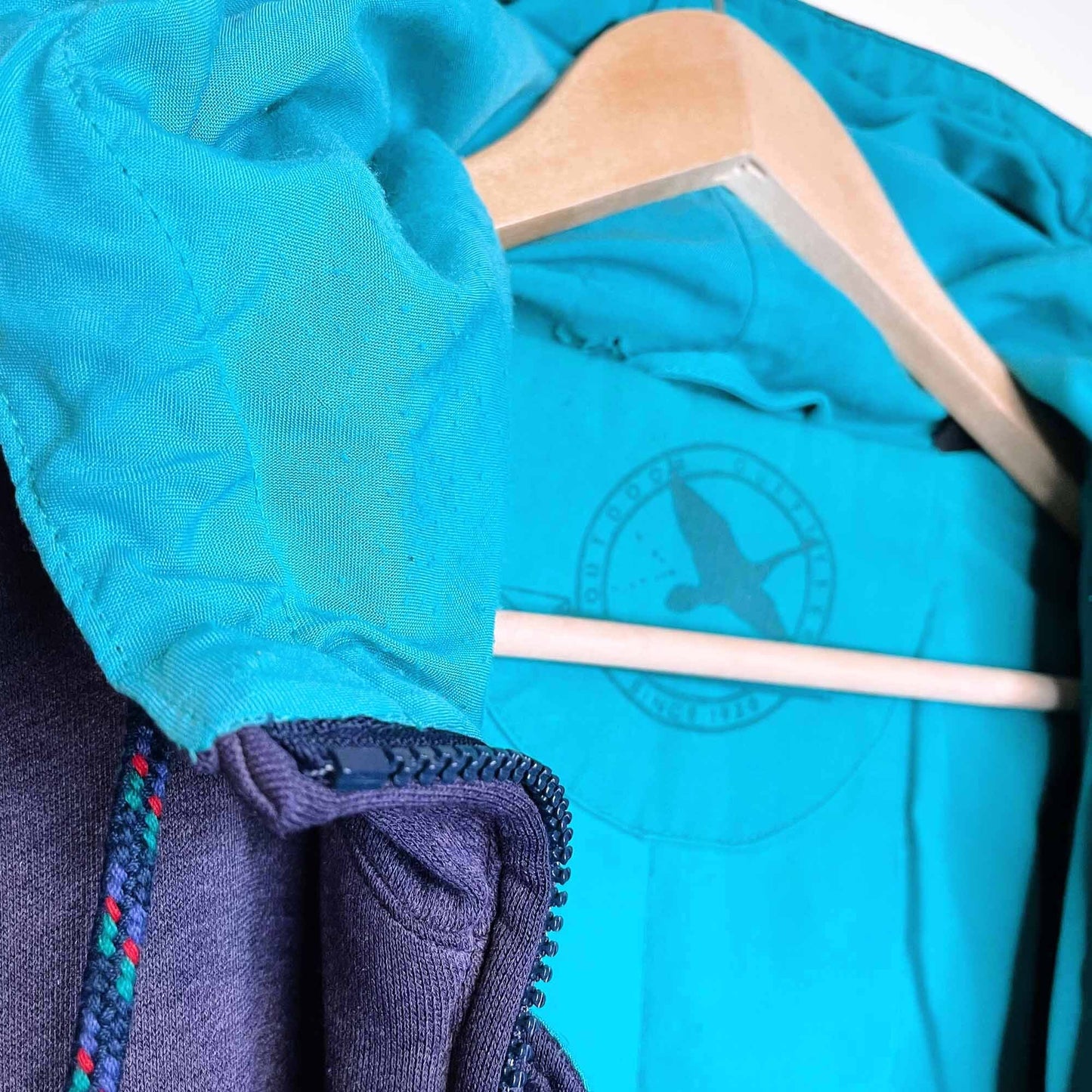 vintage eddie bauer outdoor outfitters hooded sweatshirt jacket - size large