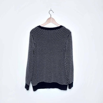 vintage ll bean knit cotton cardigan with leather buttons - size xl petite