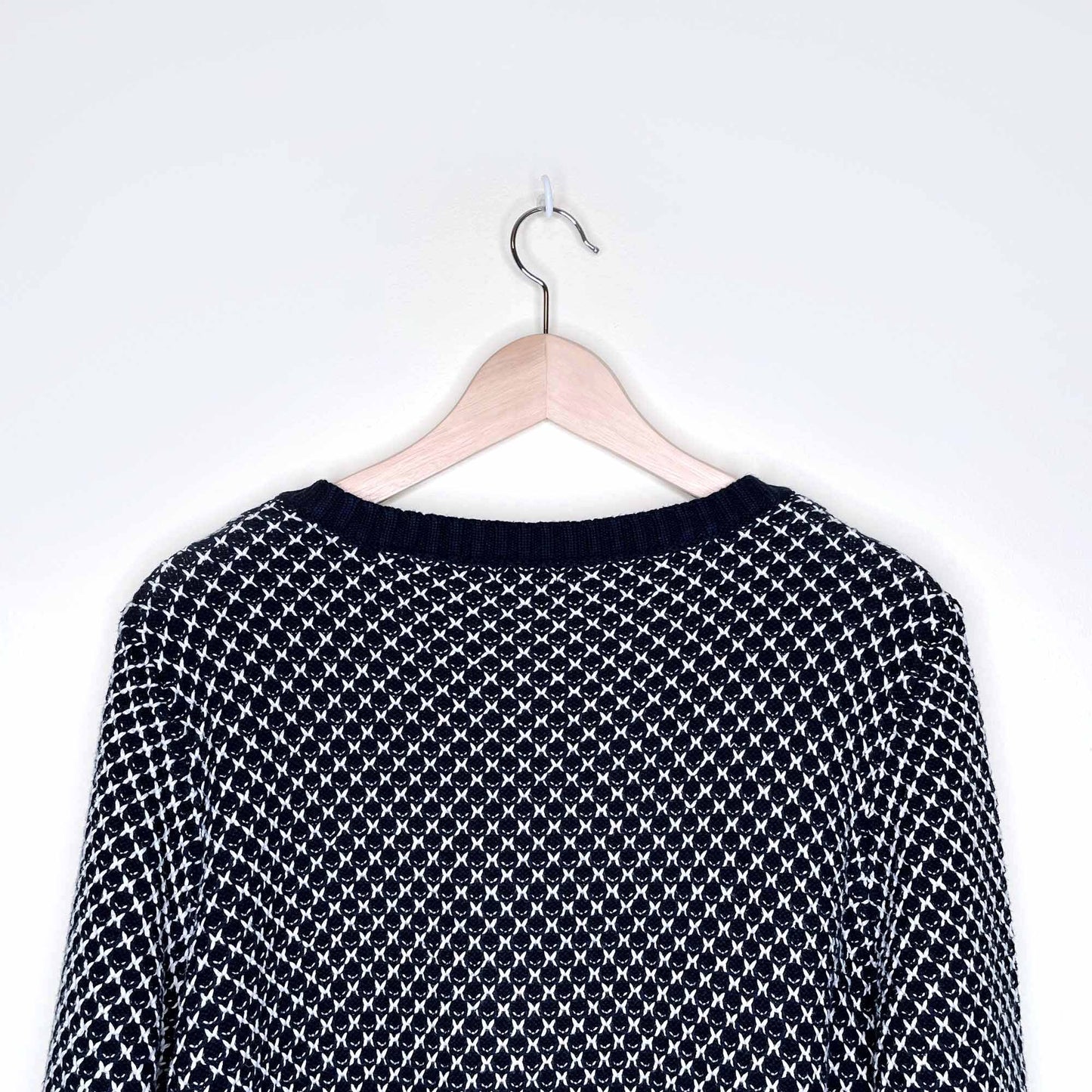 vintage ll bean knit cotton cardigan with leather buttons - size xl petite