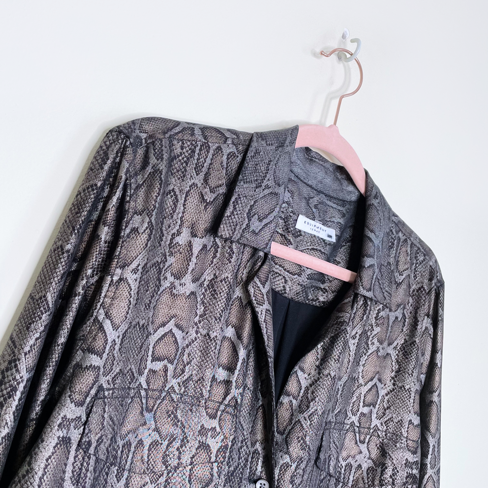 equipment femme dark metallic snakeskin blouse - size small