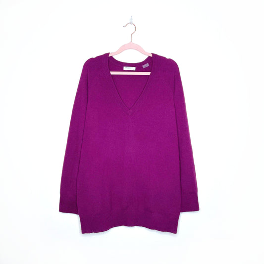 equipment femme 100% cashmere v-neck sweater - size large