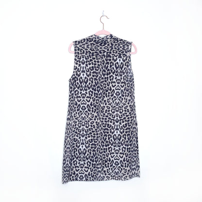 equipment femme arctic leopard silk sleeveless shirt dress - size small